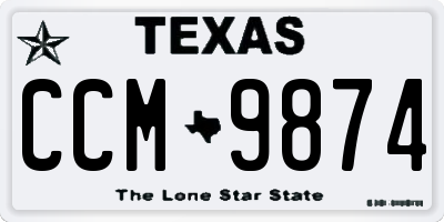 TX license plate CCM9874