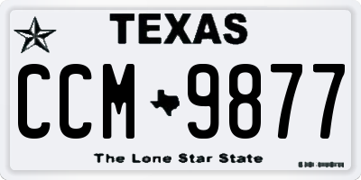 TX license plate CCM9877