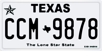 TX license plate CCM9878
