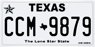 TX license plate CCM9879