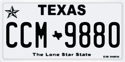 TX license plate CCM9880