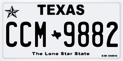 TX license plate CCM9882