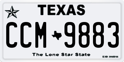 TX license plate CCM9883