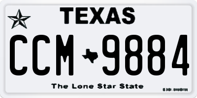 TX license plate CCM9884