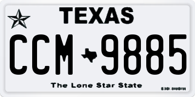 TX license plate CCM9885