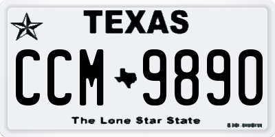 TX license plate CCM9890