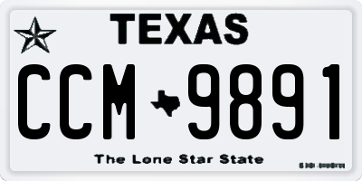 TX license plate CCM9891