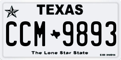 TX license plate CCM9893