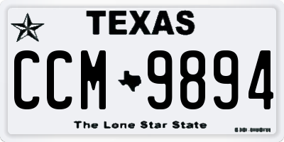 TX license plate CCM9894