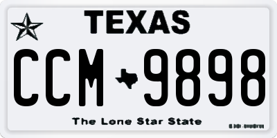 TX license plate CCM9898