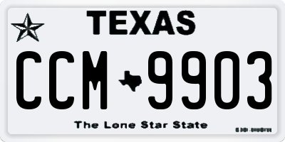 TX license plate CCM9903