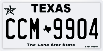 TX license plate CCM9904