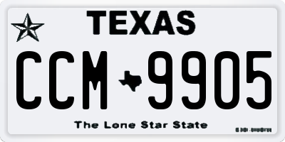 TX license plate CCM9905