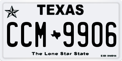 TX license plate CCM9906