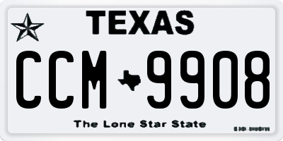 TX license plate CCM9908