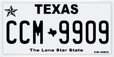 TX license plate CCM9909