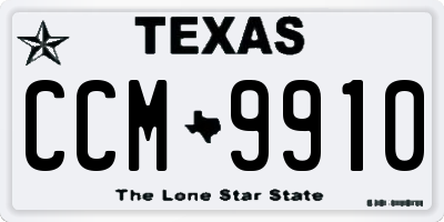 TX license plate CCM9910