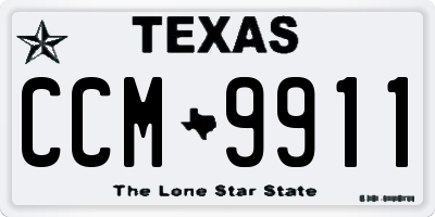 TX license plate CCM9911