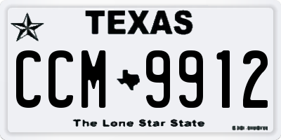 TX license plate CCM9912