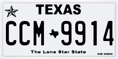 TX license plate CCM9914