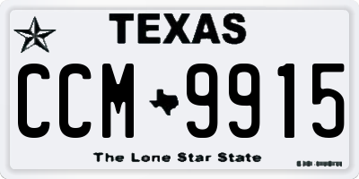 TX license plate CCM9915