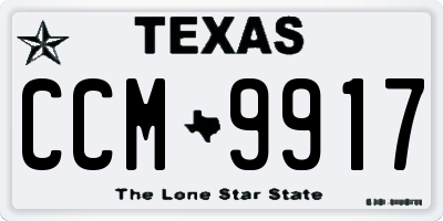 TX license plate CCM9917