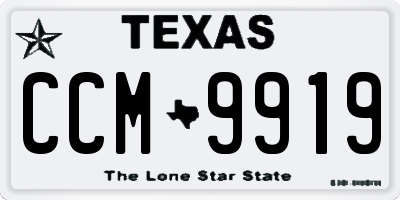 TX license plate CCM9919
