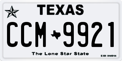 TX license plate CCM9921