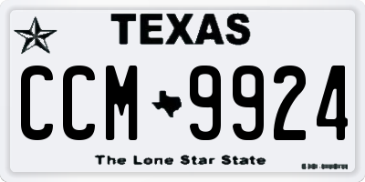 TX license plate CCM9924