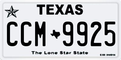 TX license plate CCM9925