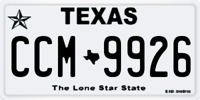 TX license plate CCM9926