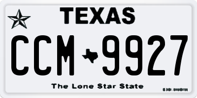 TX license plate CCM9927