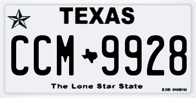 TX license plate CCM9928