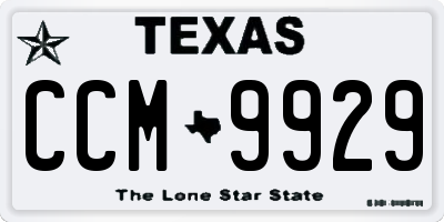 TX license plate CCM9929