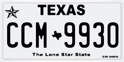 TX license plate CCM9930
