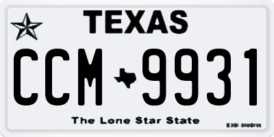 TX license plate CCM9931
