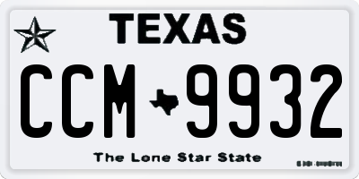 TX license plate CCM9932