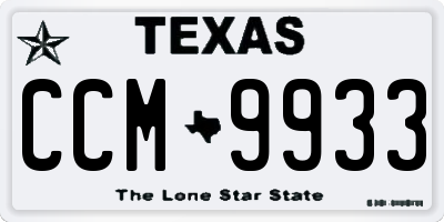TX license plate CCM9933