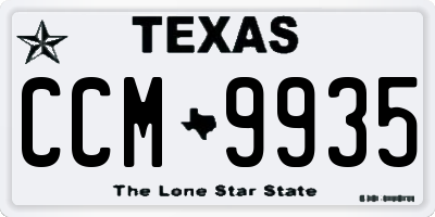 TX license plate CCM9935