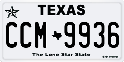 TX license plate CCM9936