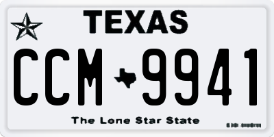 TX license plate CCM9941