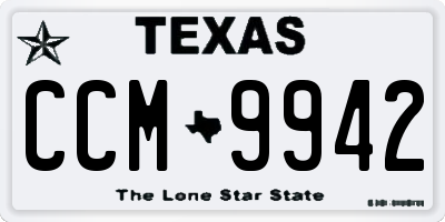 TX license plate CCM9942