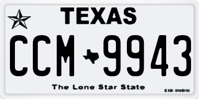 TX license plate CCM9943