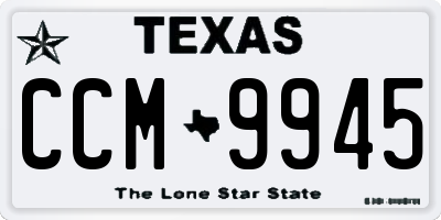 TX license plate CCM9945