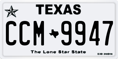TX license plate CCM9947