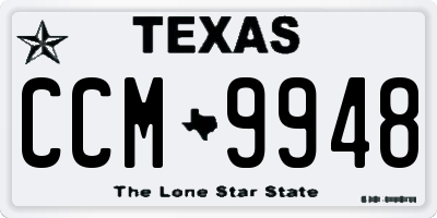 TX license plate CCM9948