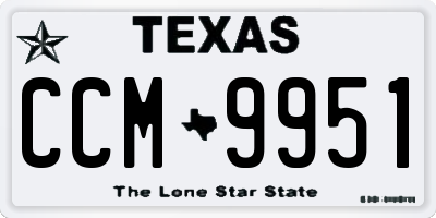 TX license plate CCM9951