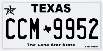 TX license plate CCM9952