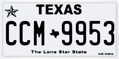 TX license plate CCM9953