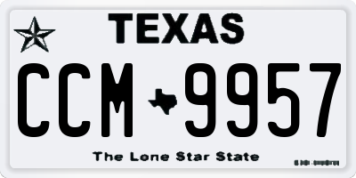 TX license plate CCM9957